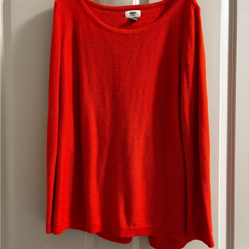 Old Navy Red Long Sleeve Relaxed Blouse